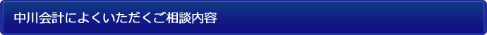 中川会計によくいただくご相談内容